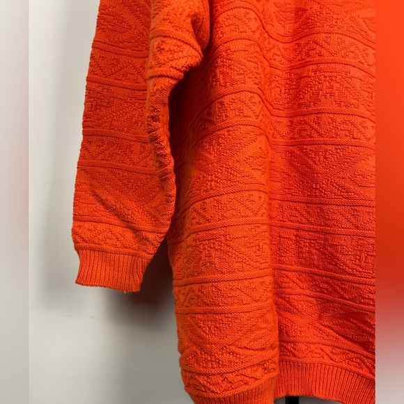 Vintage Forelli International Orange V-Neck Knit Pullover Sweater - Picture 8 of 8